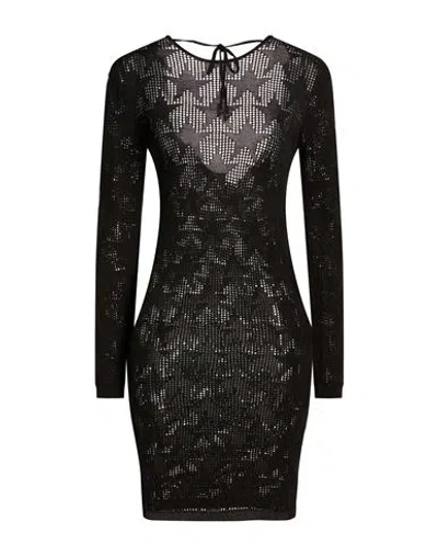 Akep Woman Mini Dress Black Size M Viscose, Polyamide