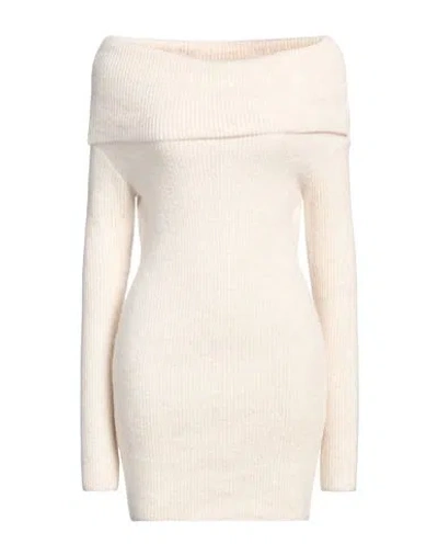 Akep Woman Mini Dress Cream Size 4 Acrylic, Polyamide, Viscose, Wool In White