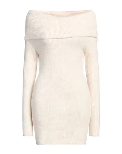 Akep Woman Mini Dress Cream Size 8 Acrylic, Polyamide, Viscose, Wool In White