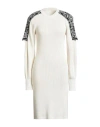 Akep Woman Mini Dress Cream Size 8 Merino Wool, Acrylic