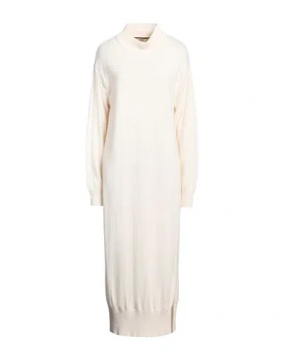 Akep Woman Mini Dress Cream Size M Viscose, Merino Wool, Recycled Polyamide, Cashmere In White