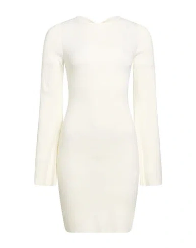 Akep Woman Mini Dress Cream Size S Viscose, Polyamide, Elastic Fibres In White