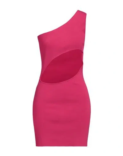 Akep Woman Mini Dress Fuchsia Size 8 Viscose, Polyester In Pink