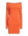 Akep Woman Mini Dress Orange Size 4 Acrylic, Polyamide, Wool, Viscose In Orange