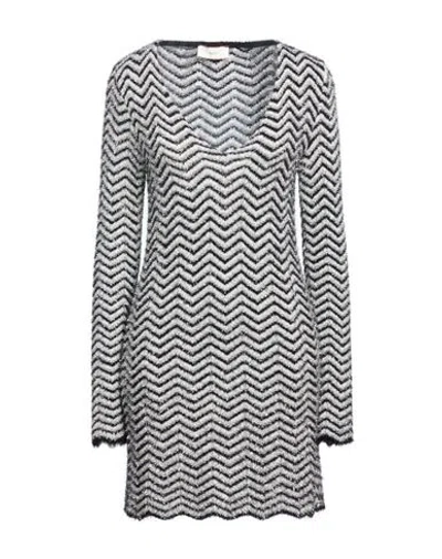 Akep Woman Mini Dress Silver Size Xs Polyamide, Metal Fiber, Acrylic, Nylon, Alpaca Wool