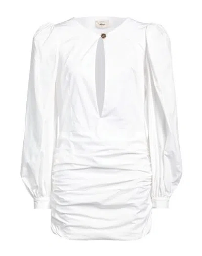 Akep Woman Mini Dress White Size 6 Cotton