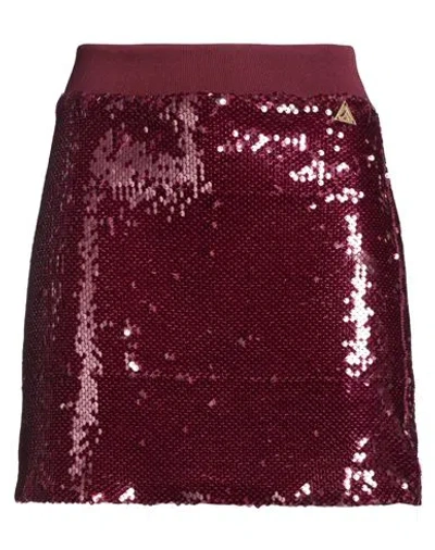Akep Woman Mini Skirt Burgundy Size 4 Polyester, Elastane In Red