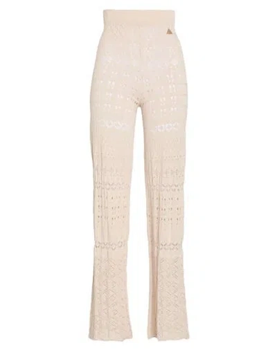 AKEP AKEP WOMAN PANTS BEIGE SIZE 2 VISCOSE, POLYESTER