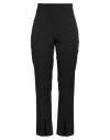 Akep Woman Pants Black Size 12 Cotton, Polyester, Elastane