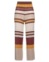 Akep Woman Pants Brown Size 6 Viscose, Polyester