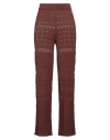 Akep Woman Pants Brown Size 6 Viscose, Polyester