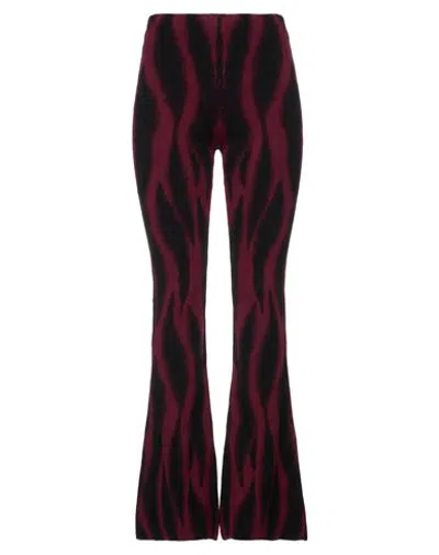 Akep Woman Pants Burgundy Size 6 Viscose, Polyester