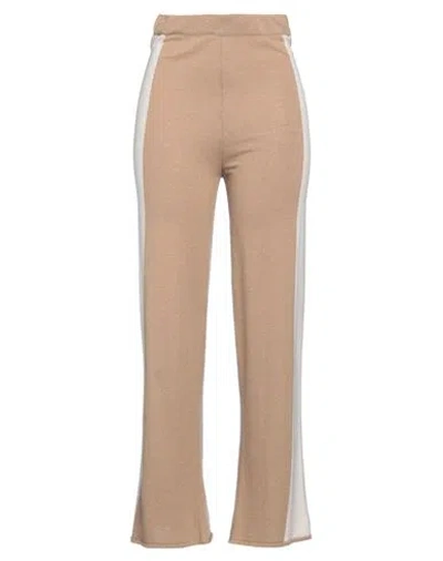 Akep Woman Pants Camel Size S Viscose, Merino Wool, Recycled Polyamide, Cashmere In Neutral