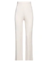 Akep Woman Pants Cream Size 2 Viscose, Polyester, Polyamide In White