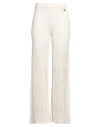 Akep Knitted Lace-insert Trousers In Neutral