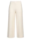 Akep Woman Pants Cream Size M Merino Wool, Acrylic In White