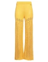 Akep Woman Pants Marigold Size M Linen, Cotton In Yellow