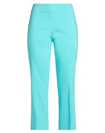 Akep Woman Pants Turquoise Size 10 Polyester, Elastane In Blue