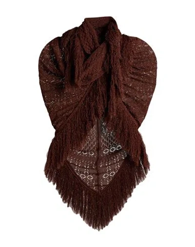 Akep Woman Scarf Brown Size - Viscose, Polyester