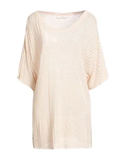 Akep Woman Sweater Beige Size 4 Viscose, Polyester In Neutral