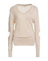 Akep Woman Sweater Beige Size 8 Viscose, Merino Wool, Polyamide