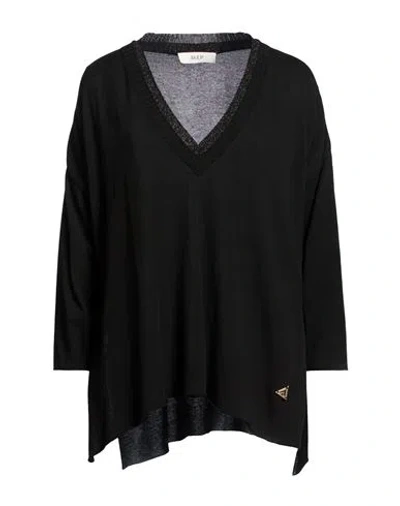 Akep Woman Sweater Black Size 6 Viscose, Polyester