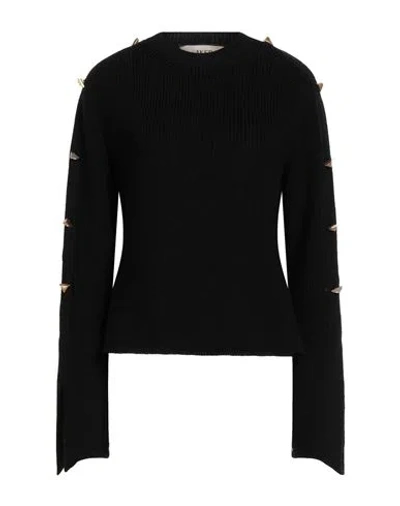 Akep Woman Sweater Black Size 8 Merino Wool, Acrylic