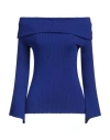 Akep Woman Sweater Bright Blue Size 8 Viscose, Polyester, Polyamide In Blue