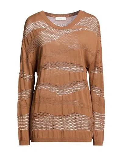 Akep Woman Sweater Brown Size Xs Viscose, Polyester