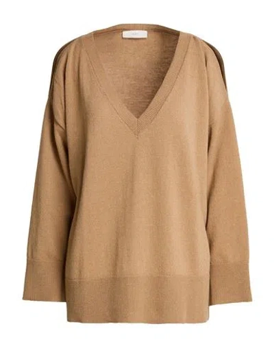 Akep Woman Sweater Camel Size 2 Merino Wool, Cashmere