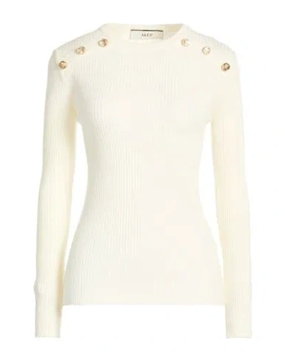Akep Woman Sweater Cream Size 6 Viscose, Polyamide, Elastane In White