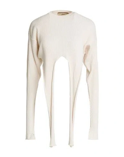 Akep Woman Sweater Cream Size 6 Viscose, Polyester, Polyamide In White