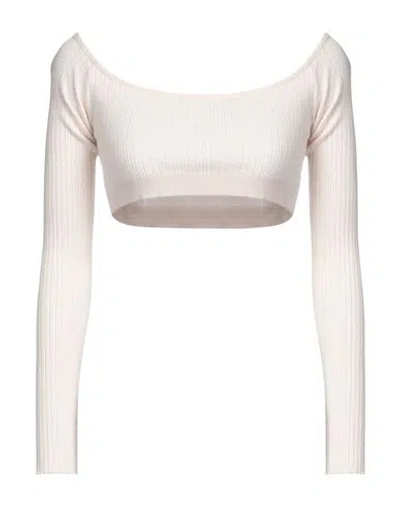 Akep Woman Sweater Cream Size 4 Viscose, Polyester, Polyamide In White