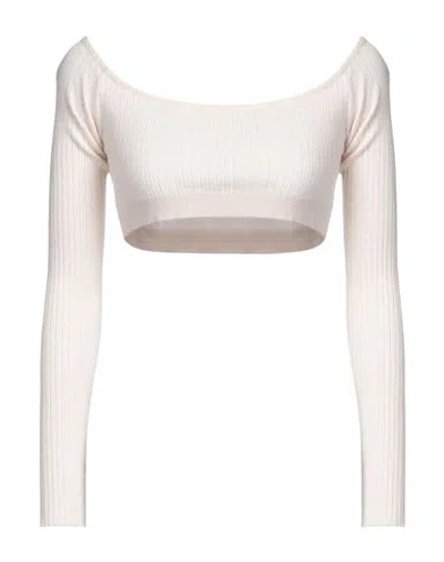 Akep Woman Sweater Cream Size 6 Viscose, Polyester, Polyamide In White