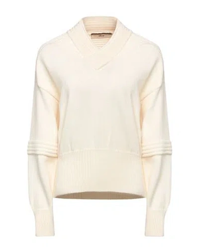 Akep Woman Sweater Cream Size 8 Merino Wool, Acrylic In White