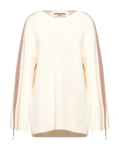 Akep Woman Sweater Cream Size 2 Merino Wool, Acrylic In White