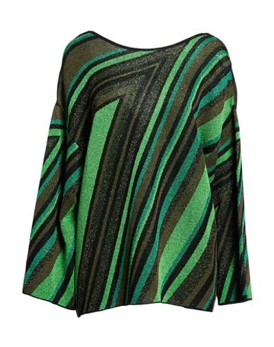 Akep Woman Sweater Green Size 4 Viscose, Cotton, Metal Fiber, Polyamide
