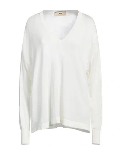 Akep Woman Sweater Ivory Size 6 Viscose, Merino Wool, Polyamide In White