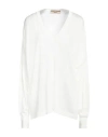 Akep Woman Sweater Ivory Size M Viscose, Merino Wool, Polyamide In White