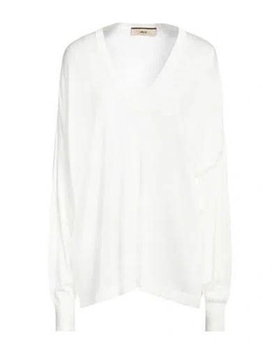 Akep Woman Sweater Ivory Size M Viscose, Merino Wool, Polyamide In White