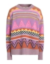 Akep Woman Sweater Lilac Size 4 Polyamide, Merino Wool, Acrylic, Alpaca Wool, Nylon In Purple