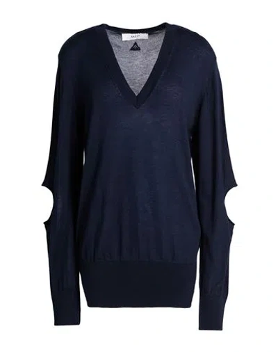 Akep Woman Sweater Midnight Blue Size 8 Viscose, Merino Wool, Polyamide