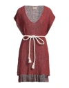 Akep Woman Sweater Brick Size 10 Cotton, Linen, Recycled Polyamide In Red