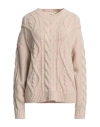 Akep Woman Sweater Sand Size 6 Polyamide, Acrylic, Merino Wool In Beige