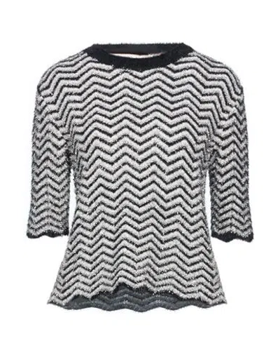 Akep Woman Sweater Silver Size Xs Polyamide, Metal Fiber, Acrylic, Nylon, Alpaca Wool
