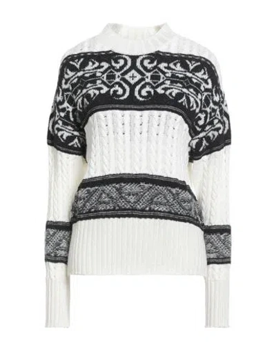 Akep Woman Sweater White Size 4 Textile Fibers, Polyacrylic, Wool, Alpaca Wool, Viscose