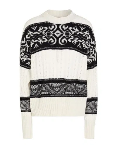 Akep Woman Sweater White Size M Synthetic Fibers, Alpaca Wool, Wool, Metallic Fiber