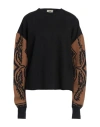 Akep Woman Sweatshirt Black Size 6 Cotton, Polyester