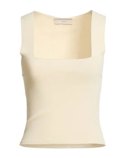 Akep Woman Tank Top Cream Size 6 Viscose, Polyamide In White
