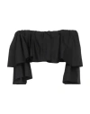 Akep Woman Top Black Size 4 Cotton, Elastane In Black